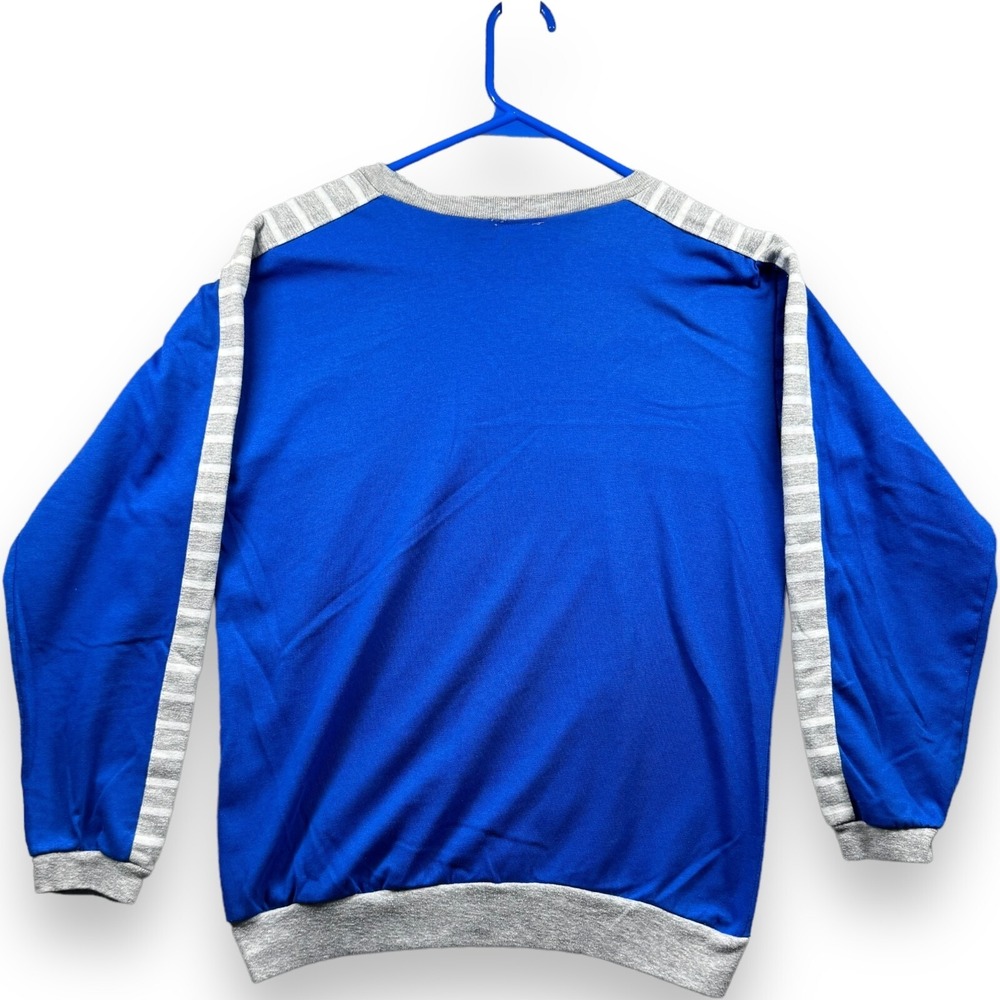 Reflex-5 Mens Sweatshirt Long Sleeves Crew Neck Pullover Colorblock Blue Gray M - Picture 7 of 8